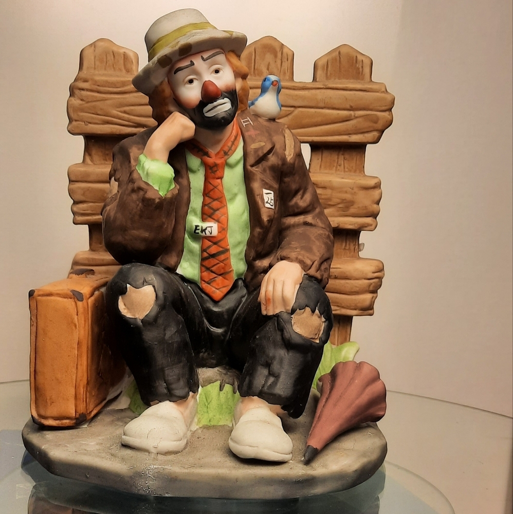 1986 Emmett Kelly Jr Collection Book End , item 9748 by Flambro.